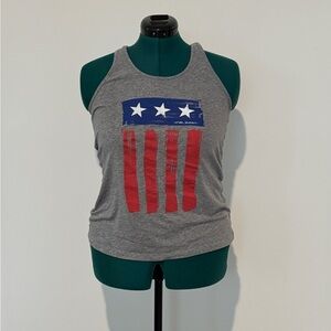 Under Armour American Flag Graphic Racerback Tank - Grey Women’s M